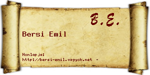 Bersi Emil névjegykártya